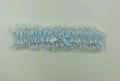 Satin Leg Garter - One Size - Baby Blue With White Lace