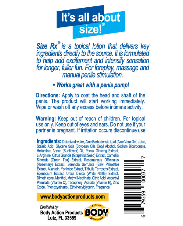Size Rx 4.5 Oz Tube