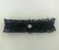 Satin Leg Garter - One Size - Black With Black Lace