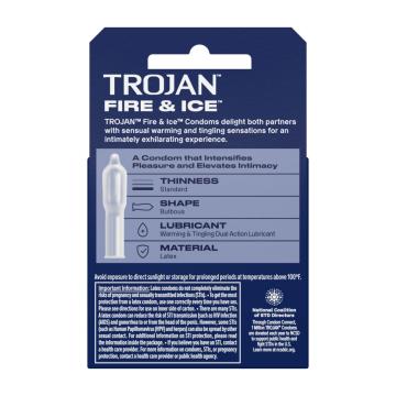 Trojan Fire and Ice Dual Action Lubricated Condoms...