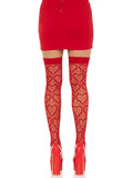 Heart Net Thigh Highs - One Size - Red
