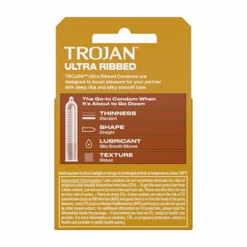 Trojan Stimulations Ultra Ribbed Lubricated Condom...