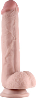 Get Lucky Real Skin 9" Dual Layer Dildo Beige