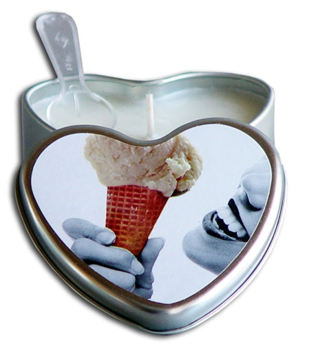 Edible Heart Candle - Vanilla - 4 Oz.