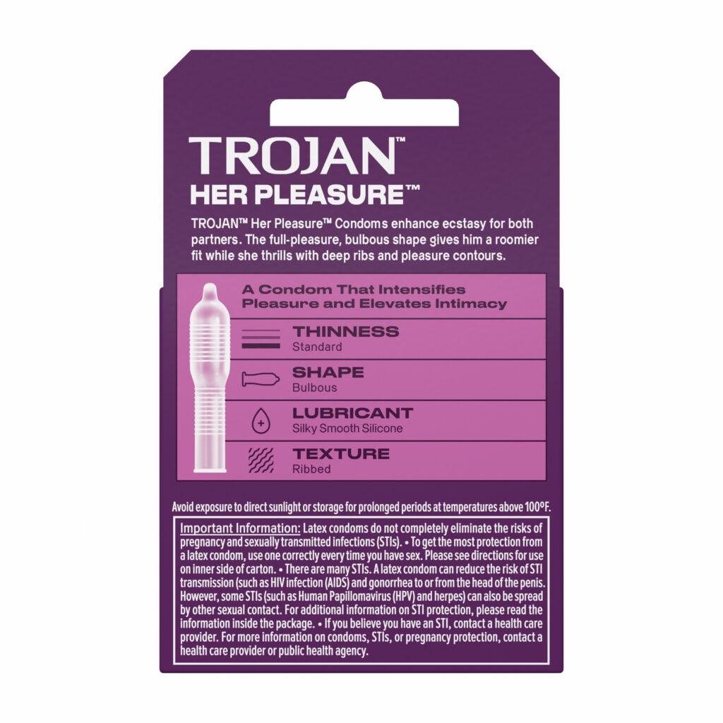 Trojan Her Pleasure Sensations Lubricated Condoms...