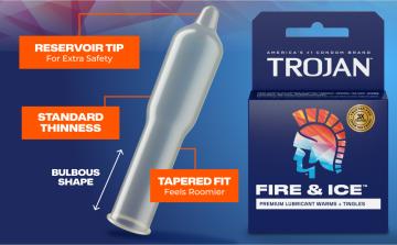 Trojan Fire and Ice Dual Action Lubricated Condoms...